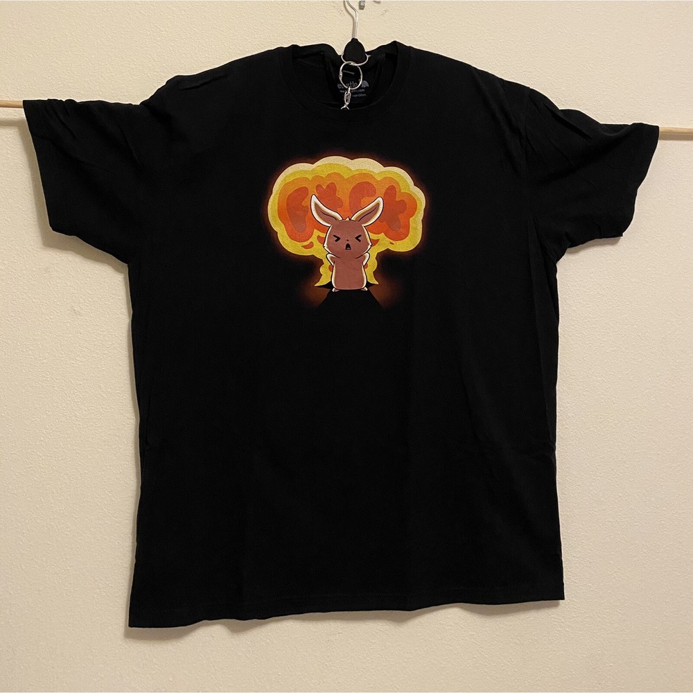 Teeturtle RARE Pokemon / Pikachu Angry"F+CK" Men  T-Shirt Black Sz XL  PreOwned